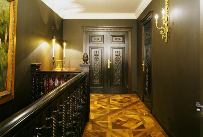 wenge-colored doors with patterns in the interior