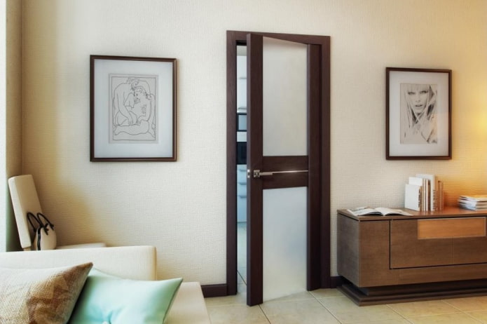 doors in wenge color combined with furniture in the interior