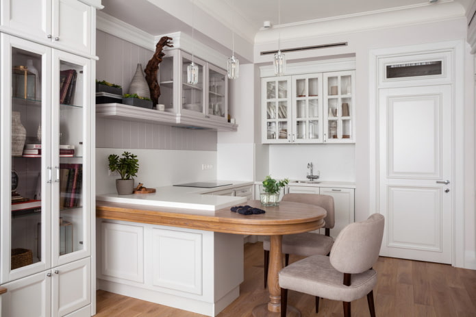 white doors in the interior of the kitchen
