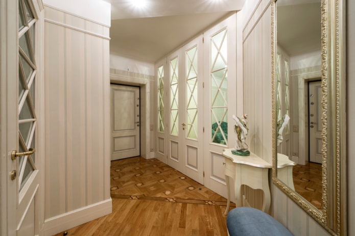 doors in the interior of the hallway in a classic style