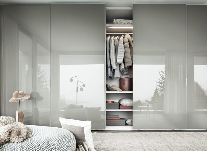 dressing room with sliding doors in the interior