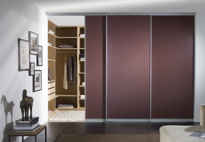 dressing room with triple doors in the interior