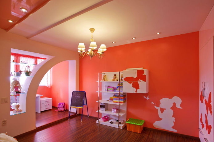 plasterboard arch in the interior of the nursery