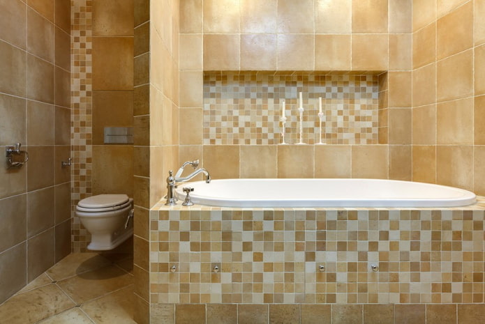 mosaic niche sa loob ng banyo