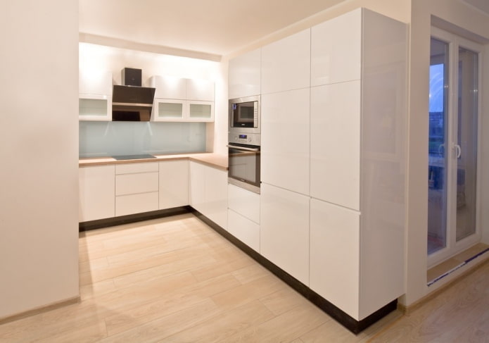 konyha a fülkében a belső térben a minimalizmus stílusában