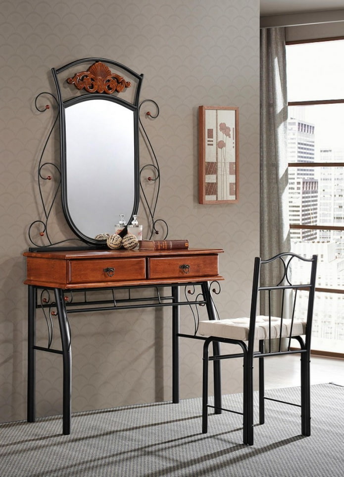 forged dressing table in the interior
