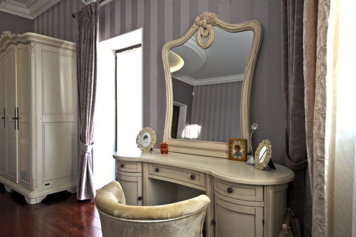 dressing figured table in the interior
