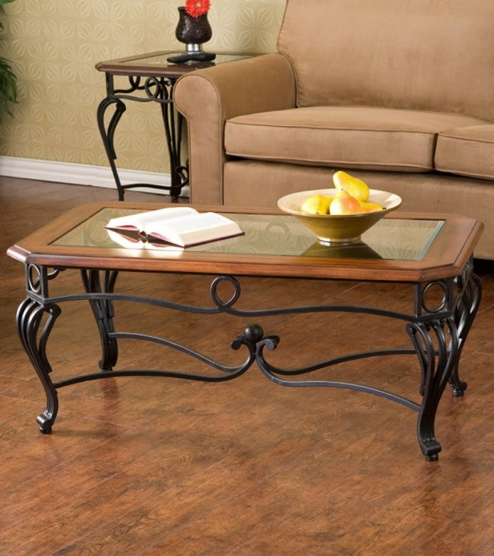 wrought iron rectangular table in the interior
