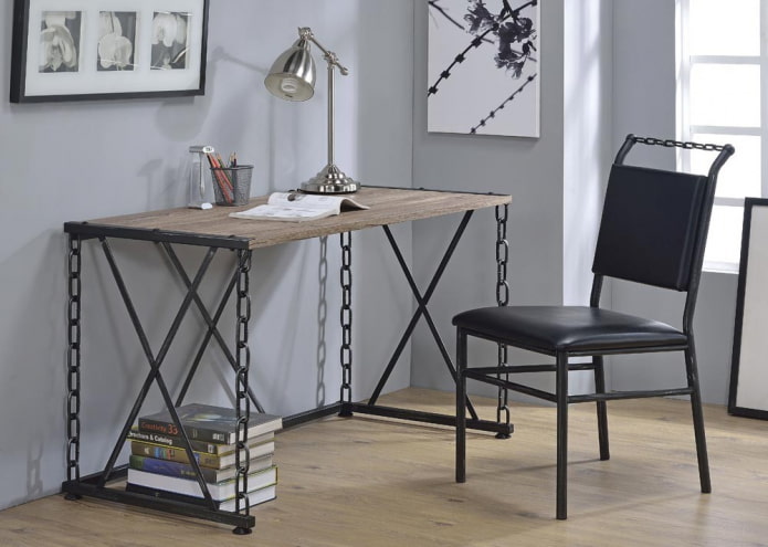 wrought iron writing desk in the office