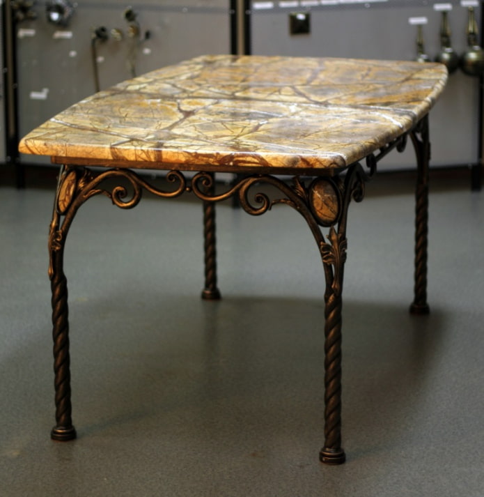 table with stone top
