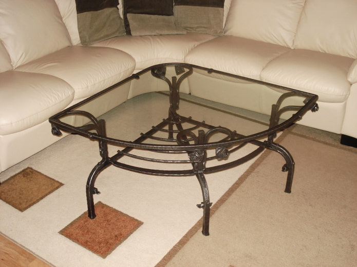 forged corner table in the interior