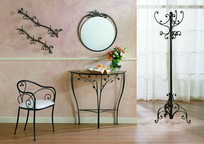 wrought iron dressing table in the interior