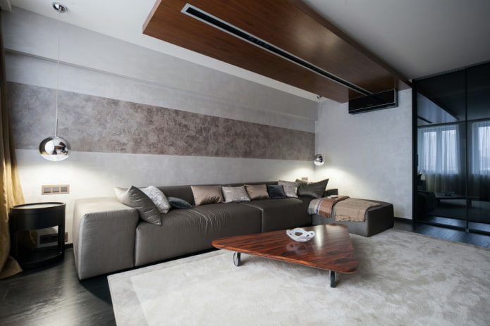 triangular coffee table in the interior