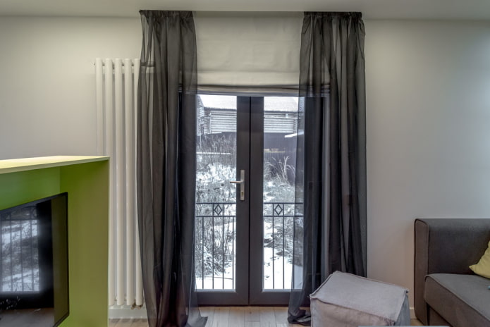 curtains on a glass door in the interior