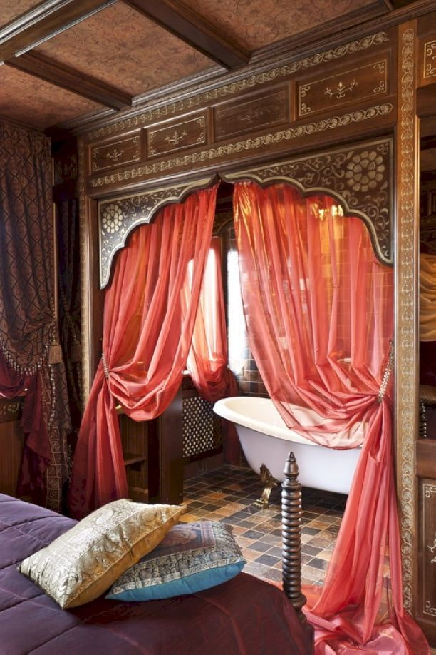 curtains on the door in oriental style