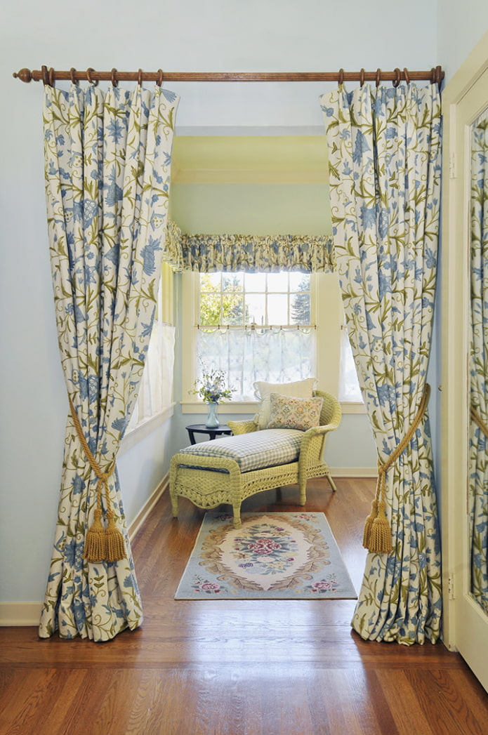 country style door curtains