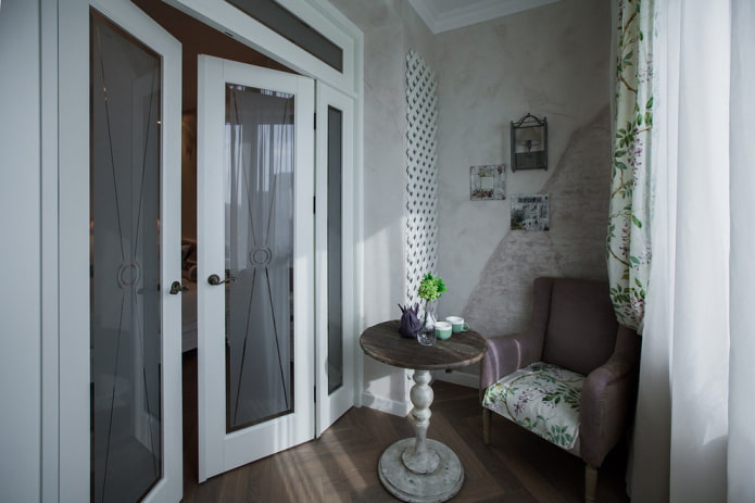 glass hinged doors in the interior