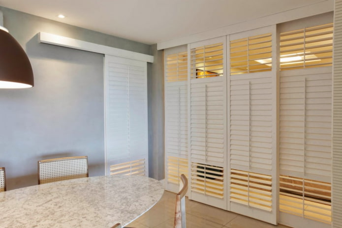 sliding louvered doors in the interior