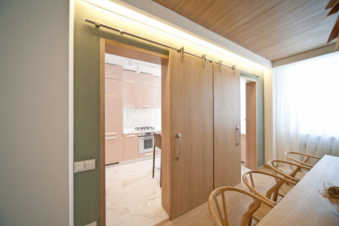 sliding wooden doors in the interior