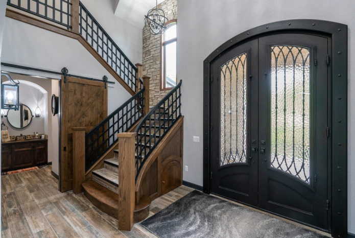 forged entrance doors in the interior