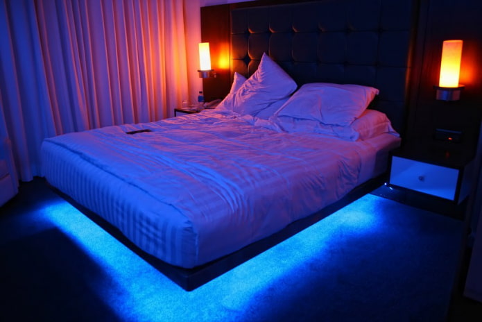 bed with light