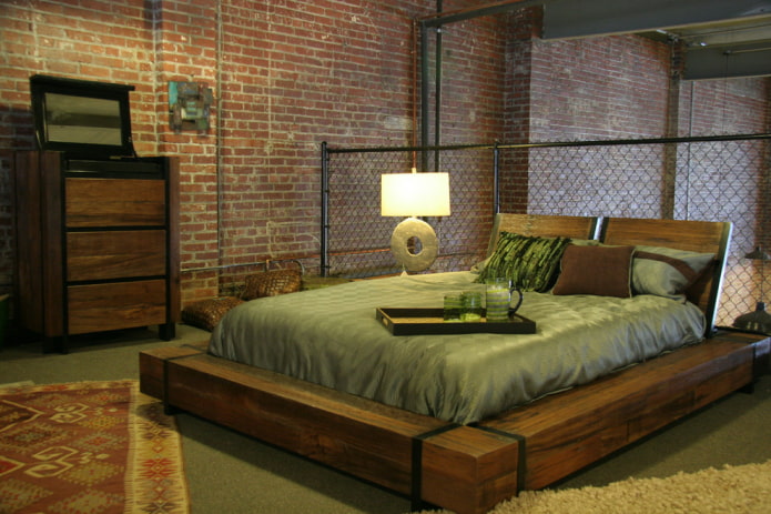 loft style wooden bed