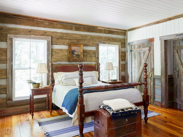country style wooden bed