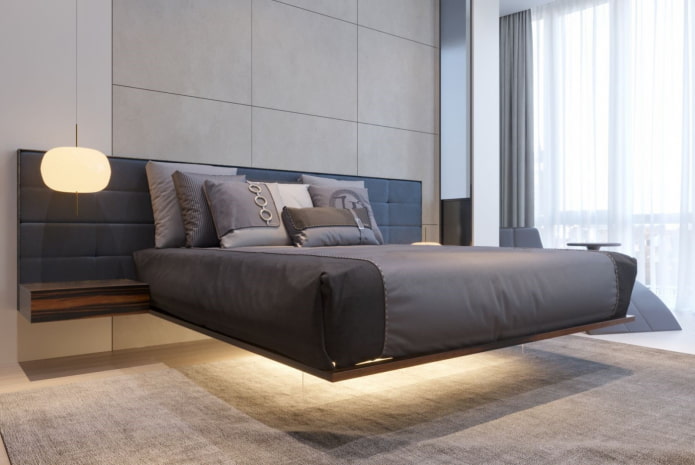 modern style upholstered bed