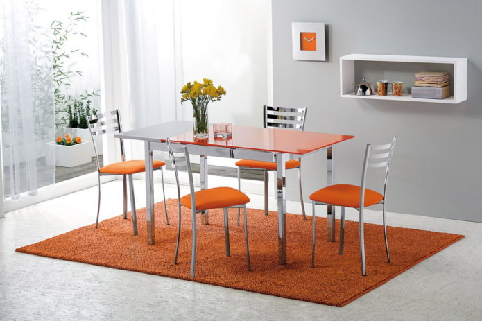 orange Tischplatte