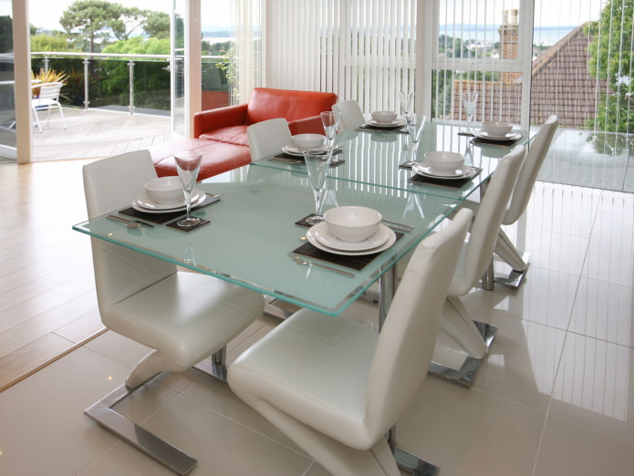Table with frosted glass