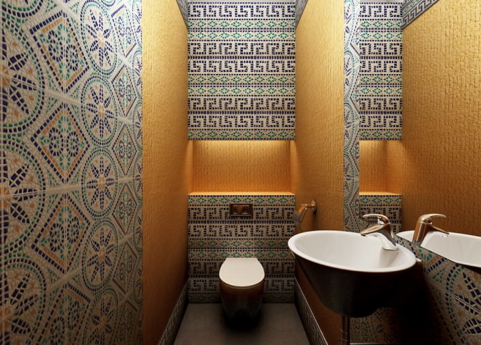 Mosaik im Inneren der Toilette