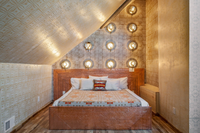 dupla barna ágy a belső térben