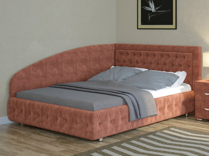 double corner bed in the interior