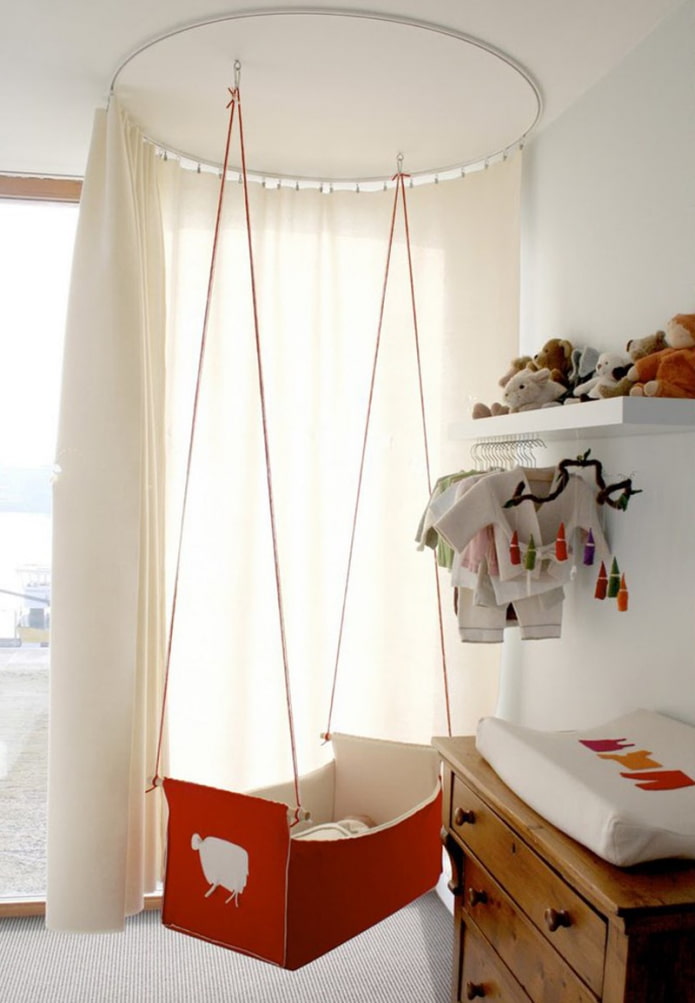 hanging bed in the nursery