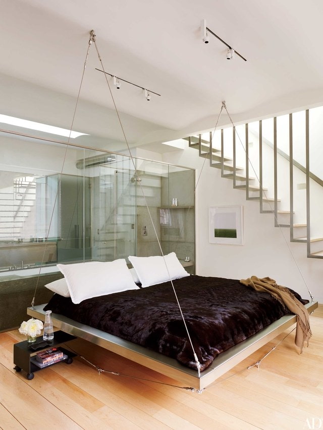 hanging bed in the interior