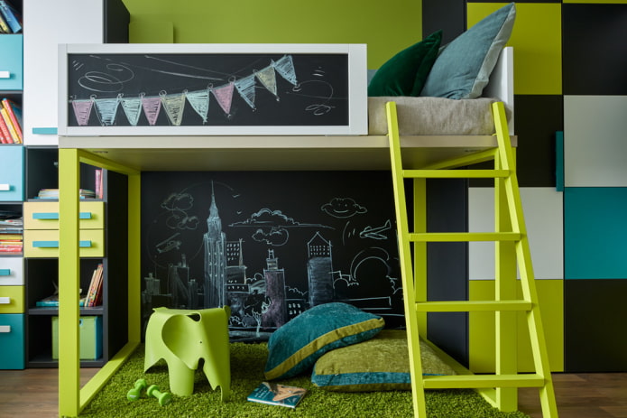 loft bed in the interior of the nursery