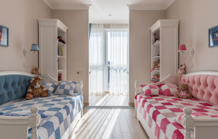 bed in the nursery for two children