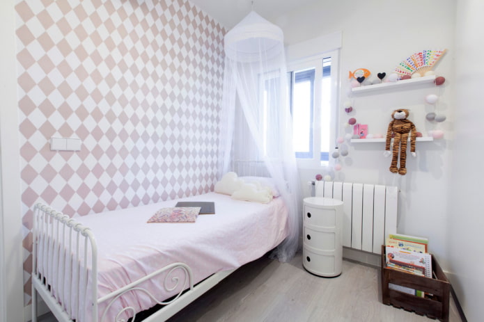bed in the nursery for a girl