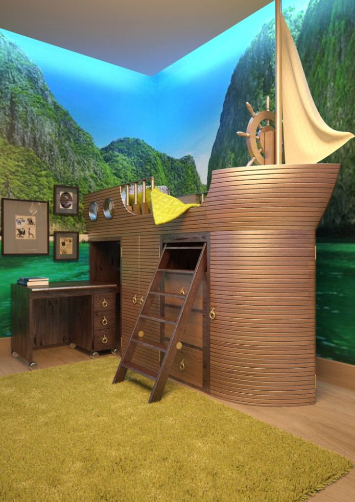 childrens bedroom in pirate style