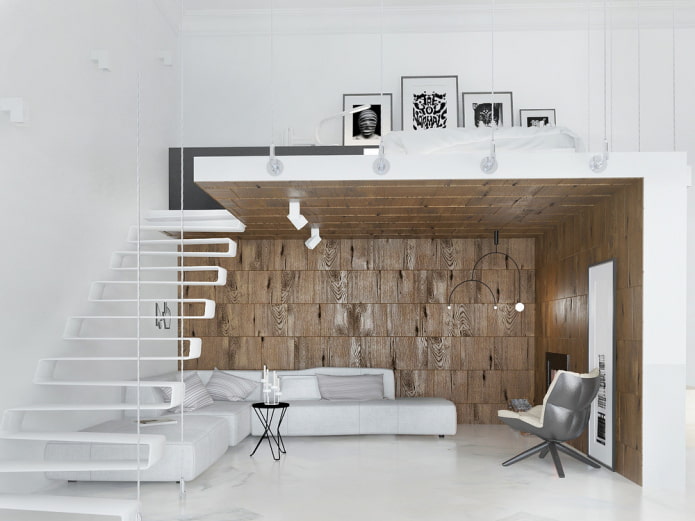 nappali belső a minimalizmus stílusában