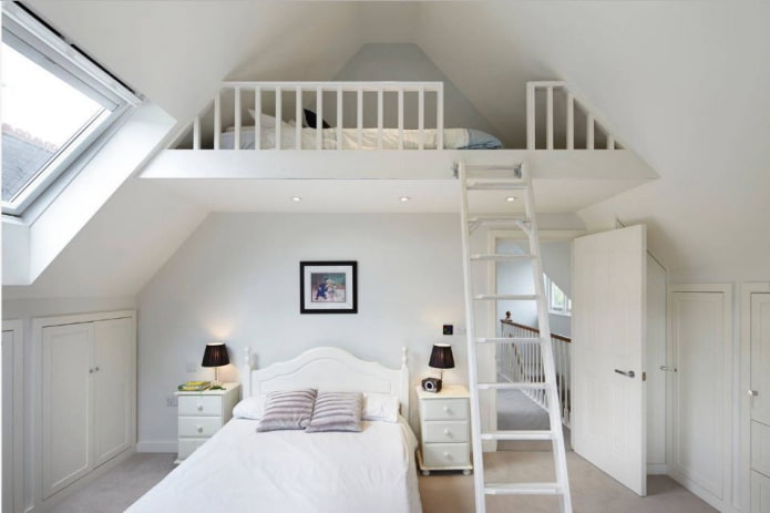 loft bed in the attic
