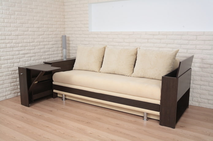folding sofa with a curbstone in the interior