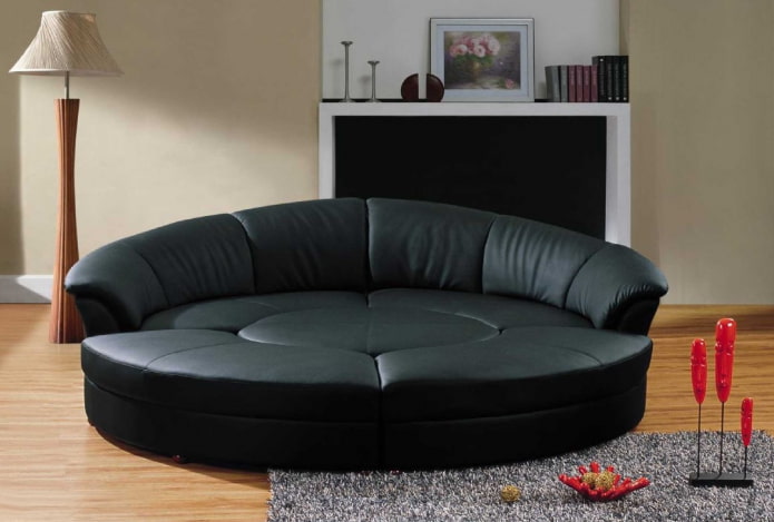 oval folding sofa in the interior