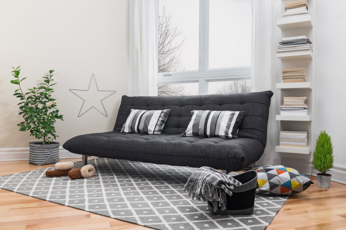 convertible sofa in scandinavian style