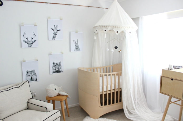 baby cot in the interior of the nursery