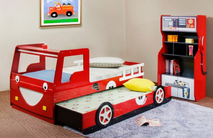 bunk bed car in the nursery