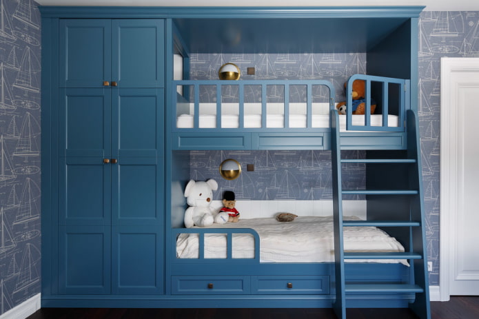 bunk model with wardrobe in the nursery