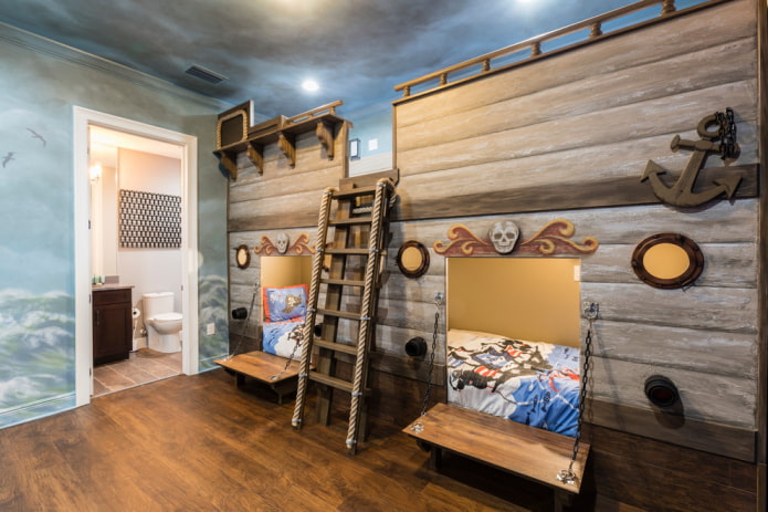 bunk bed-ship in the nursery