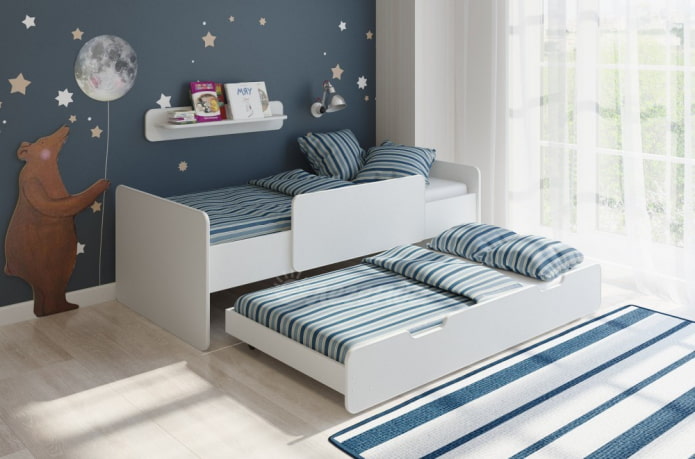 bunk pull-out bed in the nursery