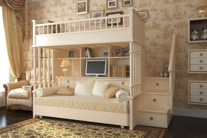 bunk model in the nursery in a classic style